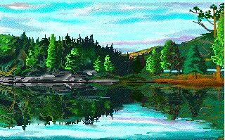 forest and lake